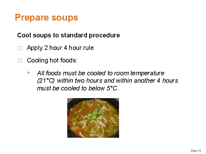 Prepare Soups D 1 Hcc Cl 2 16