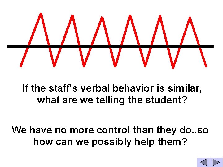 If the staff’s verbal behavior is similar, what are we telling the student? We