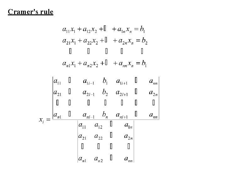 Cramer's rule 
