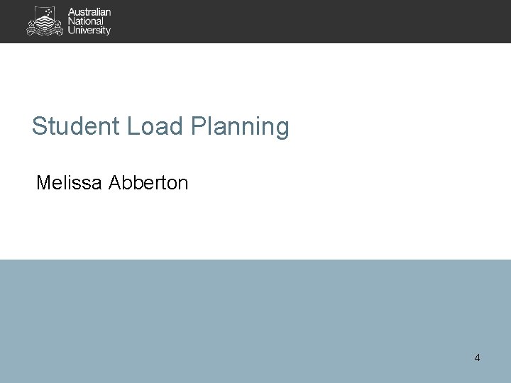 Student Load Planning Melissa Abberton 4 