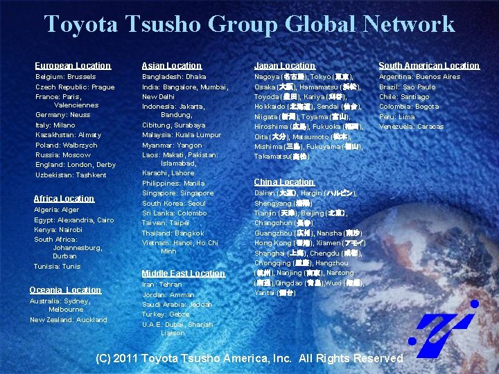 Approaching International Trade Toyota Tsusho America Inc C