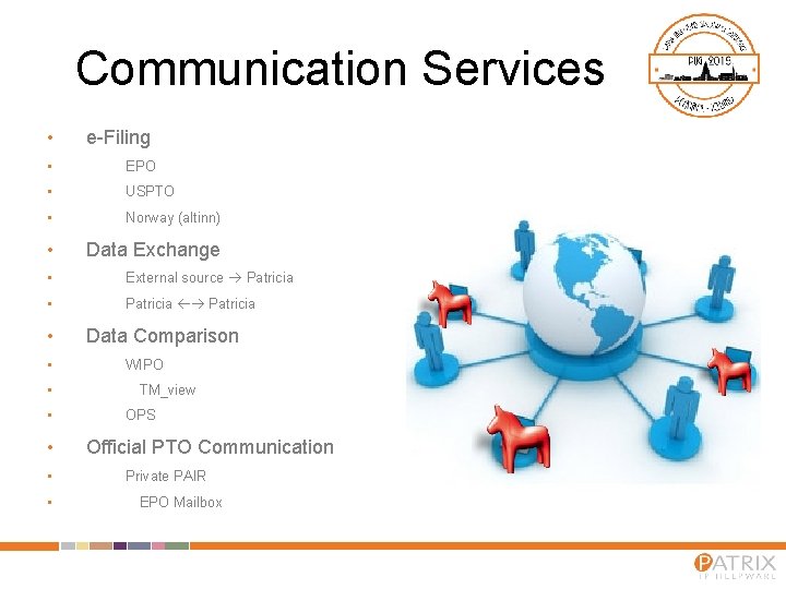 Communication Services • e-Filing • EPO • USPTO • Norway (altinn) • Data Exchange