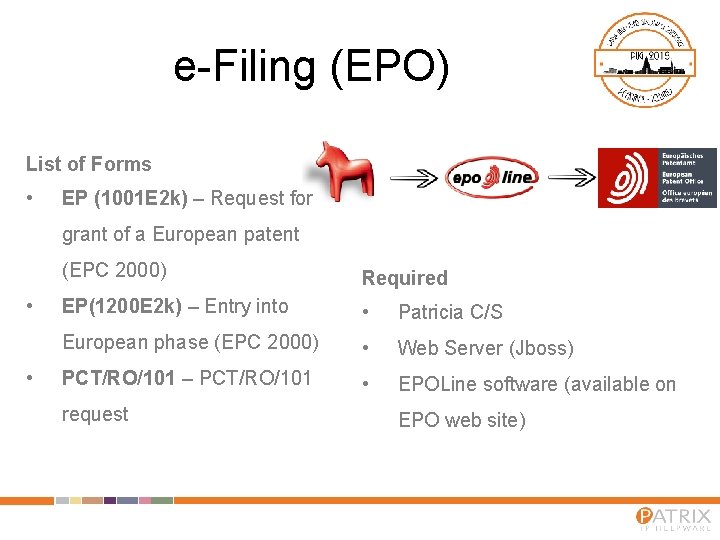 e-Filing (EPO) List of Forms • EP (1001 E 2 k) – Request for