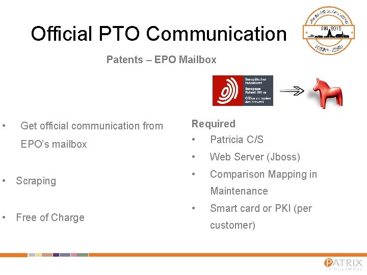 Official PTO Communication Patents – EPO Mailbox • Get official communication from Required EPO’s