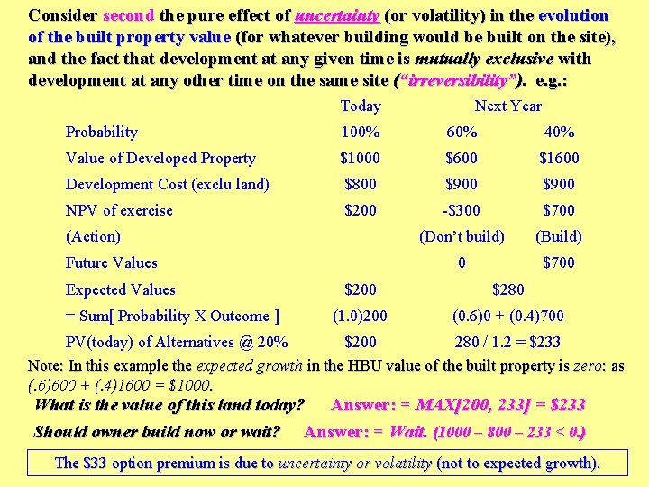 Consider second the pure effect of uncertainty (or volatility) in the evolution of the