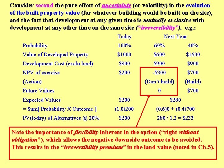 Consider second the pure effect of uncertainty (or volatility) in the evolution of the