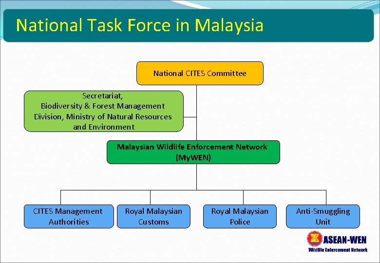 National Task Force in Malaysia National CITES Committee Secretariat, Biodiversity & Forest Management Division,