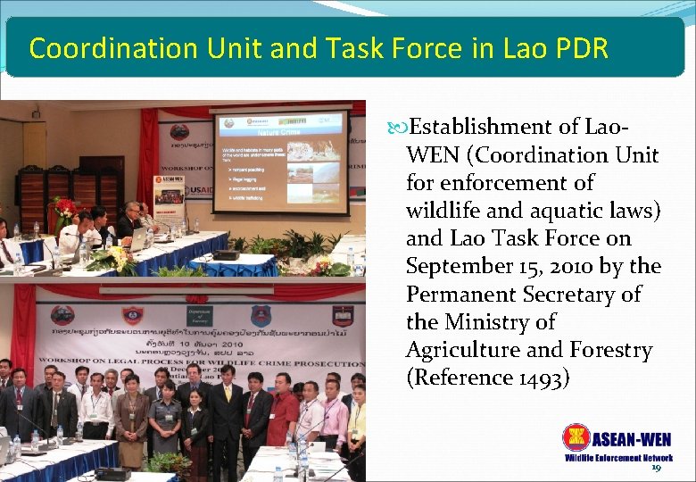 Coordination Unit and Task Force in Lao PDR Establishment of Lao. WEN (Coordination Unit