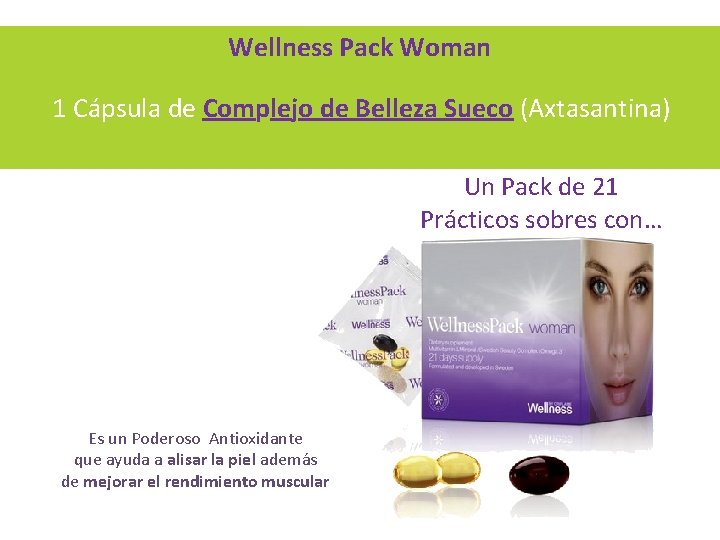 Wellness Pack Woman 1 Cápsula de Complejo de Belleza Sueco (Axtasantina) Un Pack de