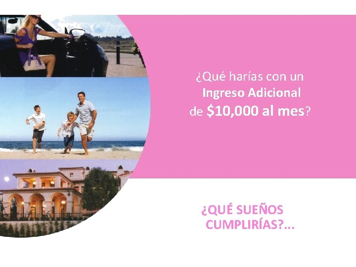 ¿Qué harías con un Ingreso Adicional de $10, 000 al mes? ¿QUÉ SUEÑOS CUMPLIRÍAS?