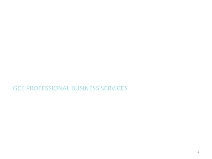 GCE PROFESSIONAL BUSINESS SERVICES CASH FLOW 1 