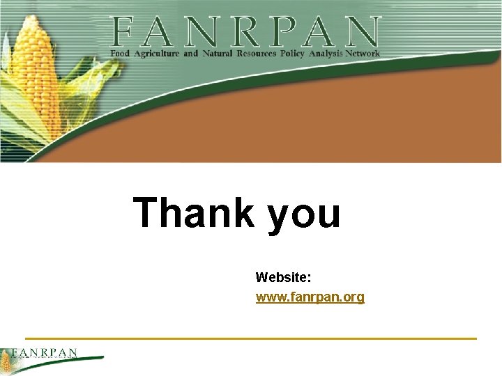 Thank you Website: www. fanrpan. org 