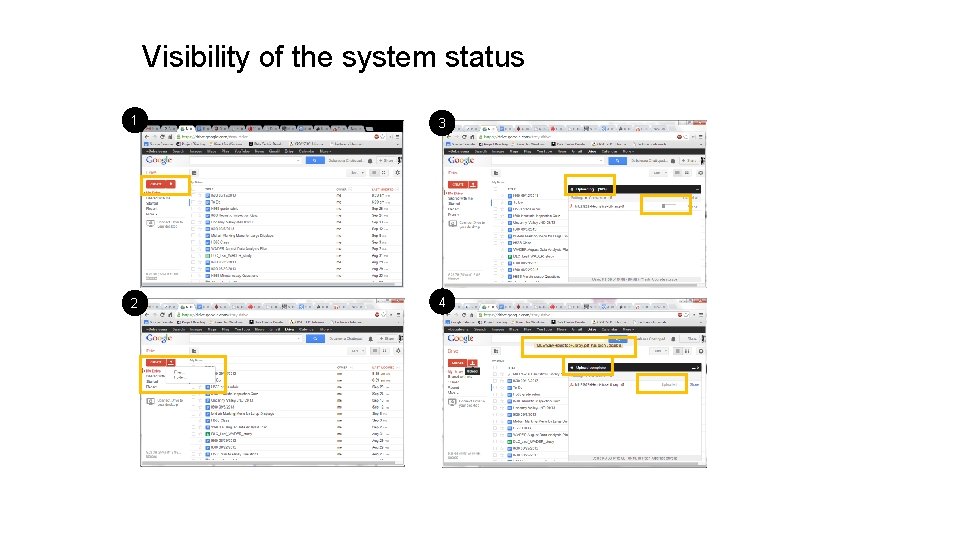 Visibility of the system status 1 3 2 4 