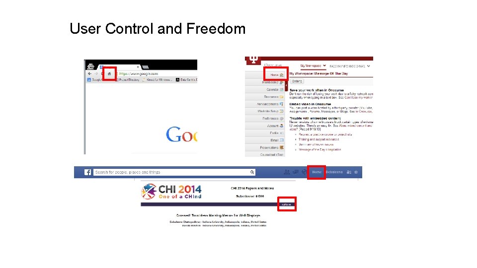 User Control and Freedom 