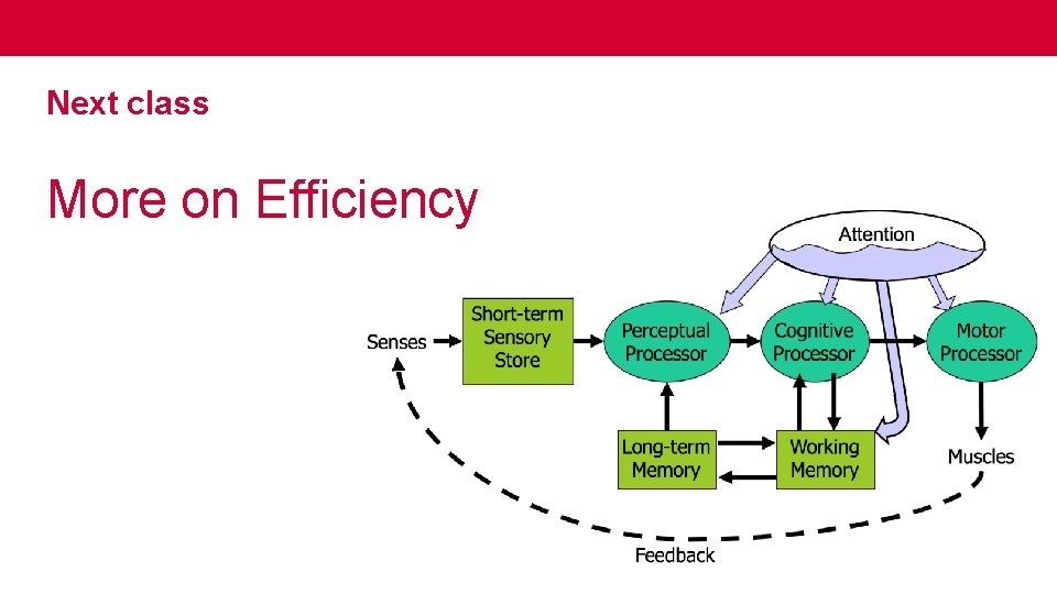 Next class More on Efficiency 