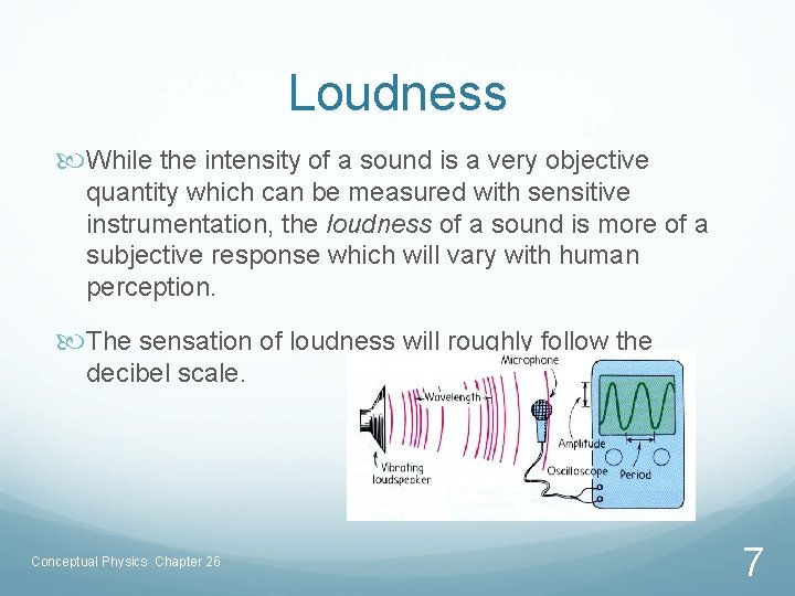 Loudness While the intensity of a sound is a very objective quantity which can