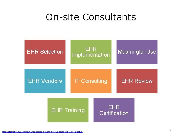 On-site Consultants EHR Selection EHR Implementation Meaningful Use EHR Vendors IT Consulting EHR Review On-site Consultants EHR Selection EHR Implementation Meaningful Use EHR Vendors IT Consulting EHR Review