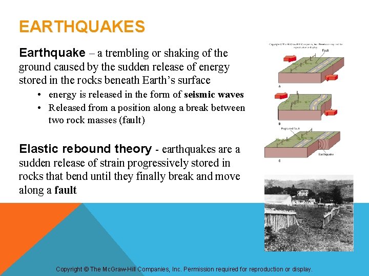 EARTHQUAKES Earthquake – a trembling or shaking of the ground caused by the sudden EARTHQUAKES Earthquake – a trembling or shaking of the ground caused by the sudden