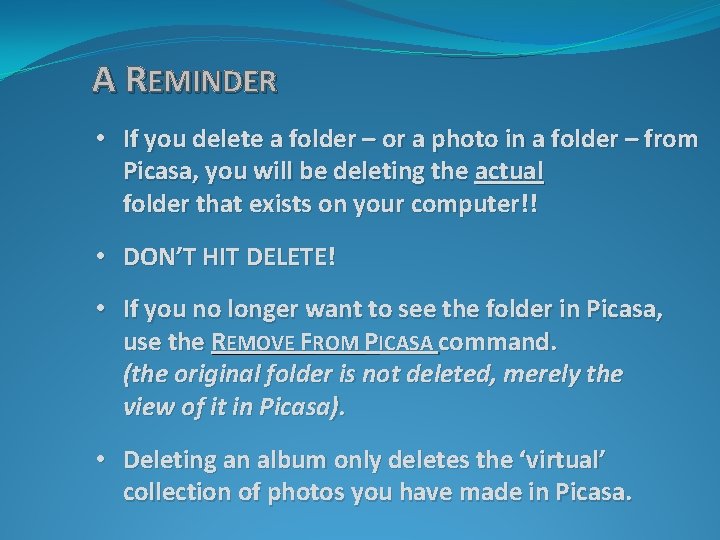 remove picasa photos
