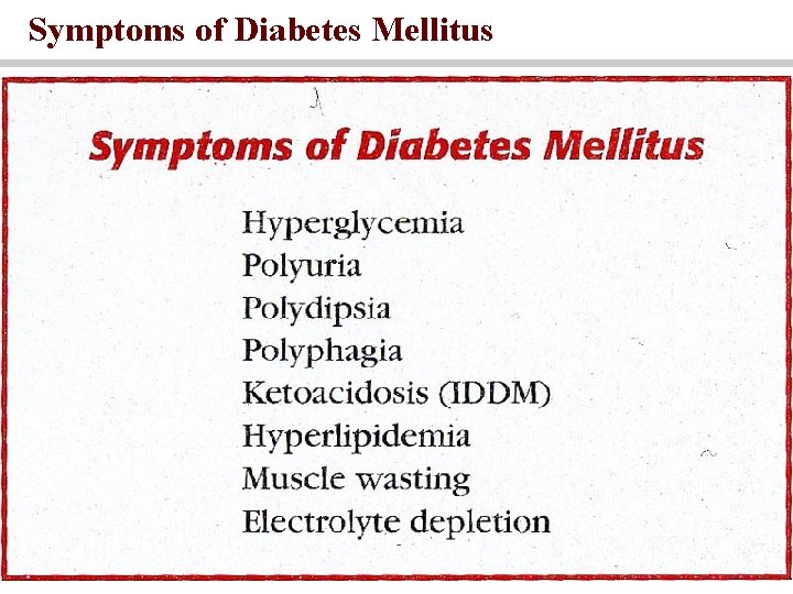 Symptoms of Diabetes Mellitus 