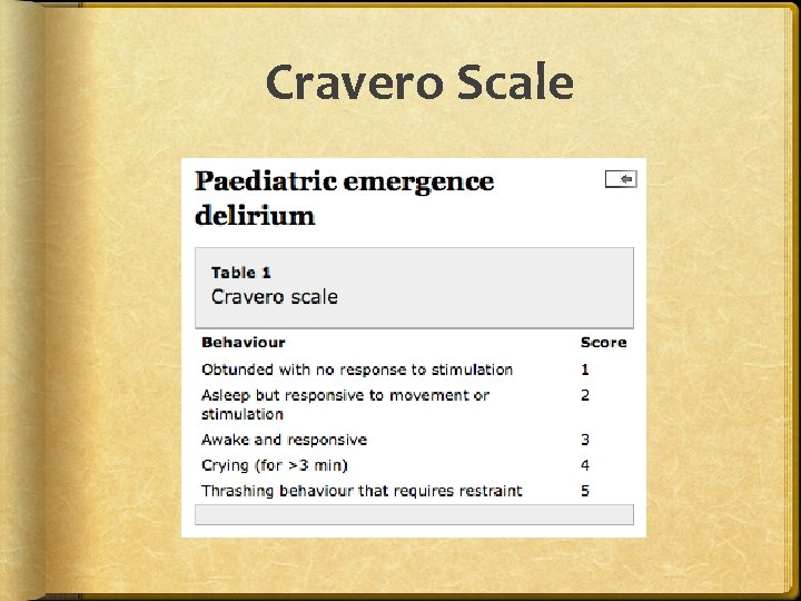 Cravero Scale 