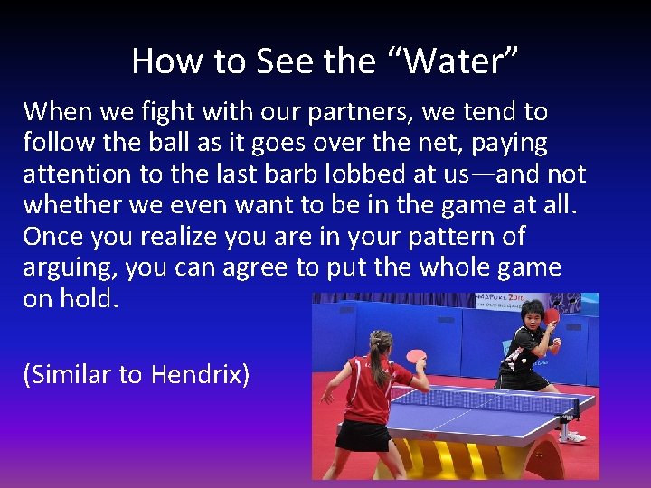How to See the “Water” When we fight with our partners, we tend to