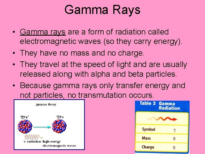 Gamma Rays • Gamma rays are a form of radiation called electromagnetic waves (so