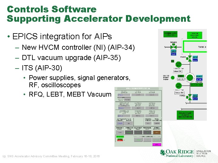 Controls Software Supporting Accelerator Development • EPICS integration for AIPs – New HVCM controller