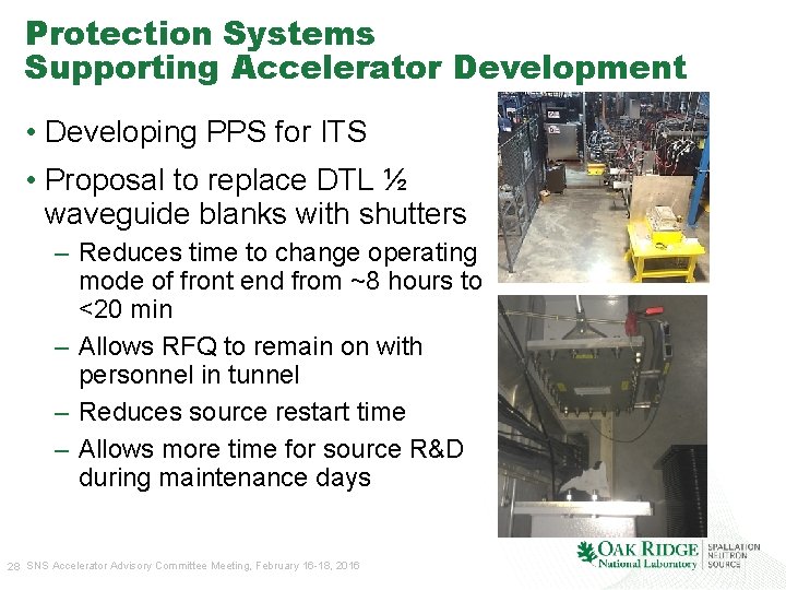 Protection Systems Supporting Accelerator Development • Developing PPS for ITS • Proposal to replace