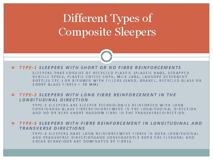 Different Types of Composite Sleepers v TYPE-1 SLEEPERS WITH SHORT OR NO FIBRE REINFORCEMENTS