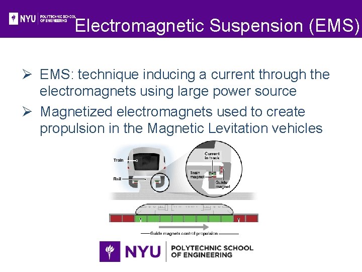Electromagnetic Suspension (EMS) Ø EMS: technique inducing a current through the electromagnets using large