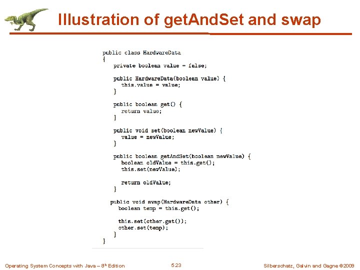 Illustration of get. And. Set and swap Operating System Concepts with Java – 8