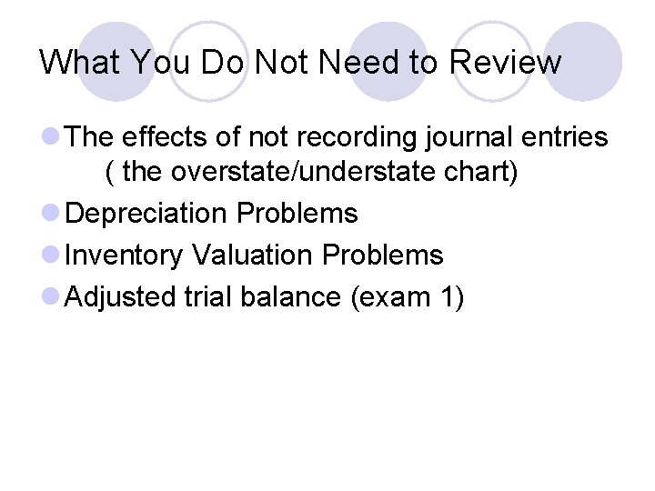 What You Do Not Need to Review l The effects of not recording journal