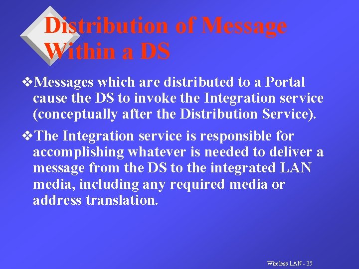 Distribution of Message Within a DS v. Messages which are distributed to a Portal