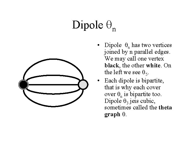 Dipole n • Dipole n has two vertices joined by n parallel edges. We