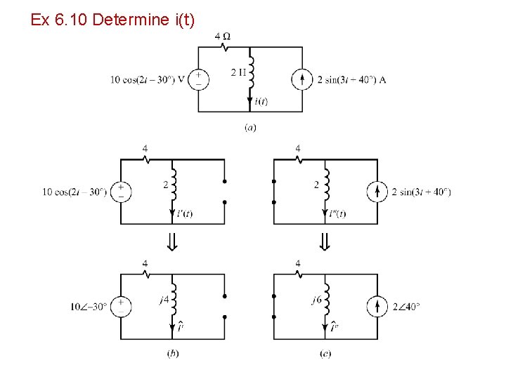 Ex 6. 10 Determine i(t) 