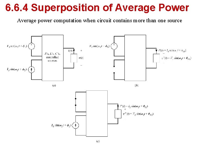 6. 6. 4 Superposition of Average Power Average power computation when circuit contains more