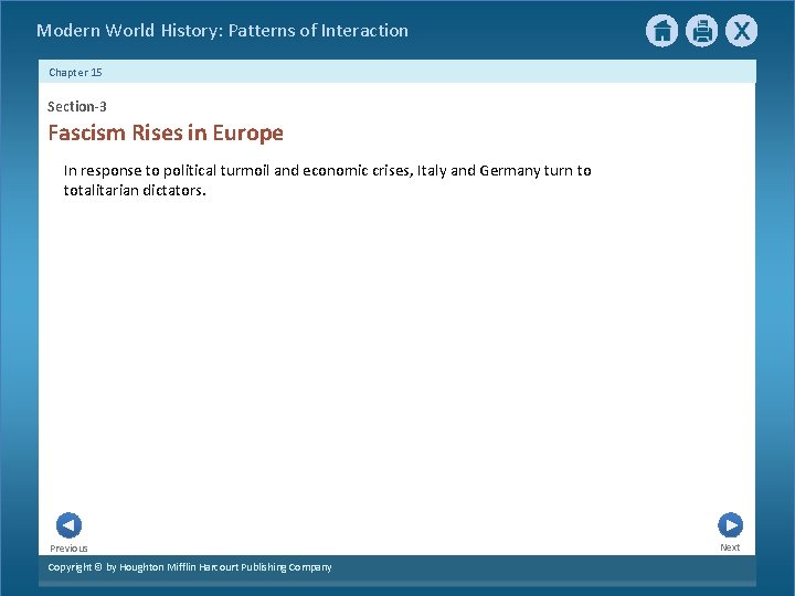  Modern World History: Patterns of Interaction Chapter 15 Section-3 Fascism Rises in Europe