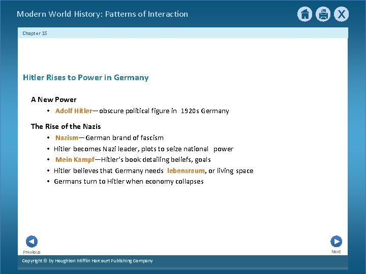  Modern World History: Patterns of Interaction Chapter 15 Hitler Rises to Power in