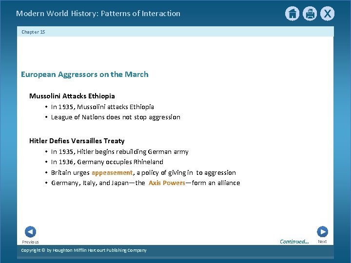  Modern World History: Patterns of Interaction Chapter 15 European Aggressors on the March