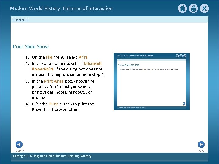  Modern World History: Patterns of Interaction Chapter 15 Print Slide Show 1. On