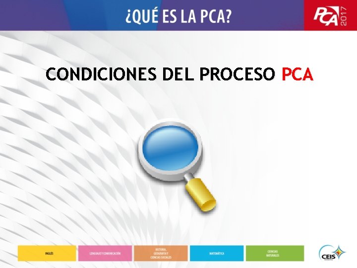 CONDICIONES DEL PROCESO PCA 