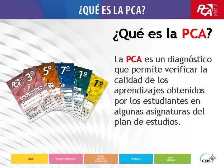 ¿Qué es la PCA? La PCA es un diagnóstico que permite verificar la calidad