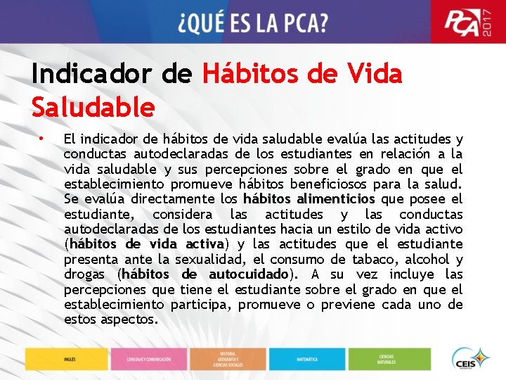 Indicador de Hábitos de Vida Saludable • El indicador de hábitos de vida saludable