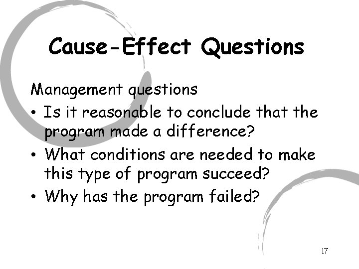 Workshop on Using Contribution Analysis to Address CauseEffect