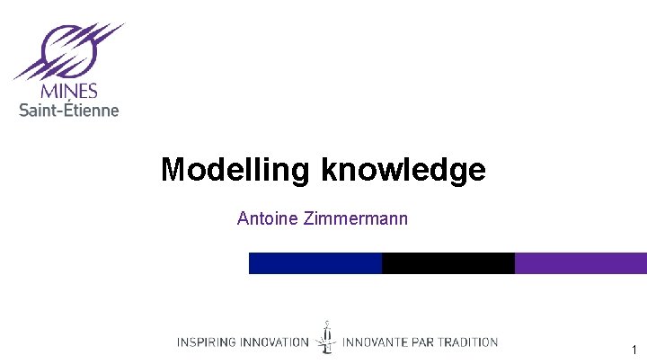 Modelling knowledge Antoine Zimmermann 1 