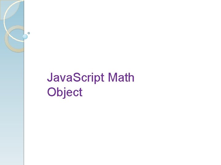 Java. Script Math Object 