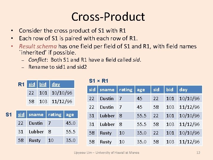 Cross-Product • Consider the cross product of S 1 with R 1 • Each Cross-Product • Consider the cross product of S 1 with R 1 • Each