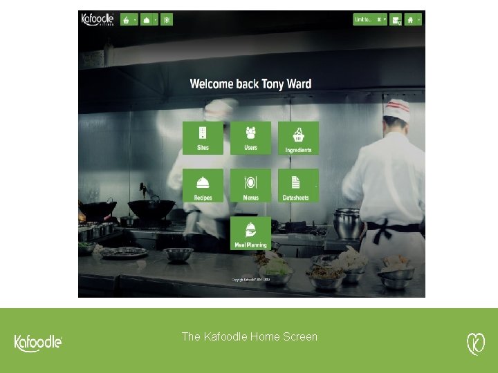 The Kafoodle Home Screen 