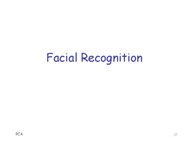 Facial Recognition PCA 37 